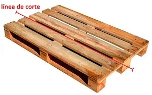 mueble bar con un palé - corte del palé
