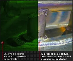 Careta de soldar con tecnología "True color"