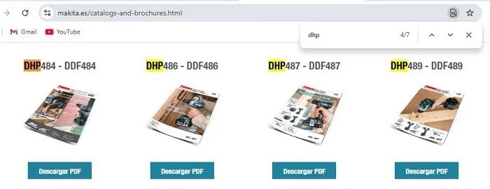 Catálogos de Makita