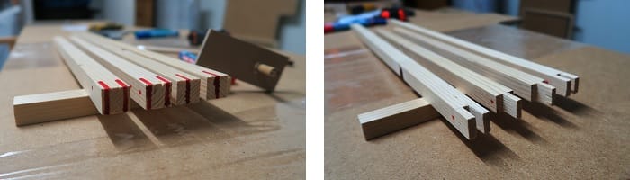 Ensamble en espiga para los marcos de la estuctura del mueble arcade MDF