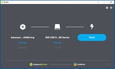 Utilización de Balena Etcher para crear el disco de arranque con batocera