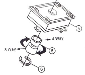 Máquina arcade. Modificación del Joystick de 4 way a 8 way para movimientos o disparos en diagonal.