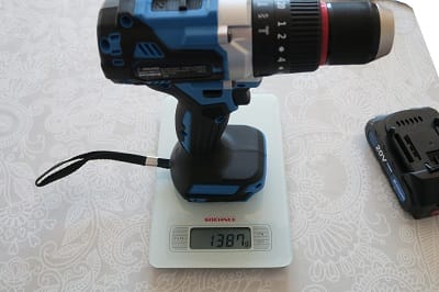 Taladro Drillpro brushless. Peso del cuerpo